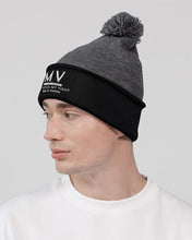 Load image into Gallery viewer, MyVoiceMyFight Accessories UNIVERSAL / dark heather grey/black MVMF Good Vibes Only Black &amp; Gray Pom-Pom Knit Beanie