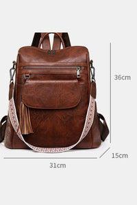 MyVoiceMyFight Accessories Tassel Retro Brown Backpack