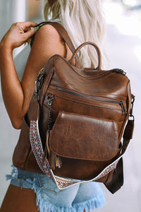 MyVoiceMyFight Accessories Dark Brown / ONE SIZE Tassel Retro Brown Backpack